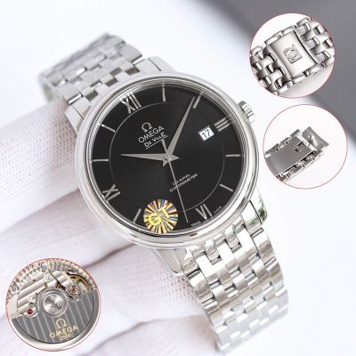 GT Factory Omega De Ville Classic 39.5MM Inhouse 2500 Movement Black/White Dial Watch